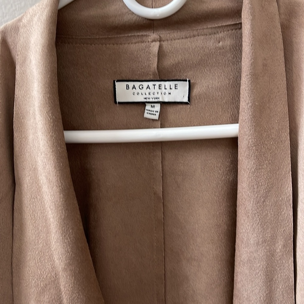 Bagatelle, Women’s Faux-Suede Drape-Front Jacket Sz M - Picture 7 of 14